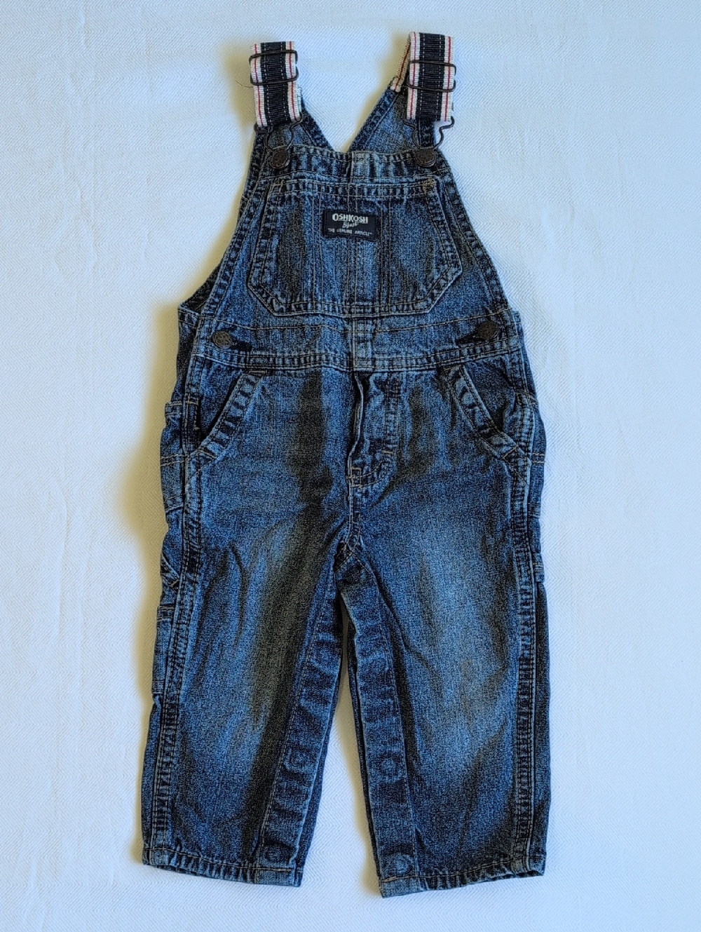 oshkosh b'gosh vestbak cotton denim carpenter overalls classic 9-12 months baby
